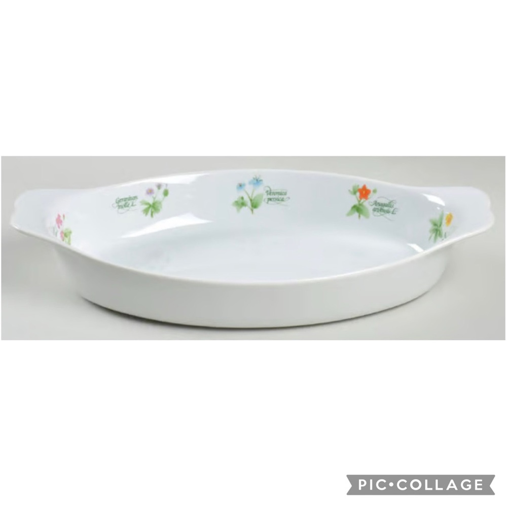 Vintage Anchor Hocking Floret Pattern Augratin Casserole Baking Dish